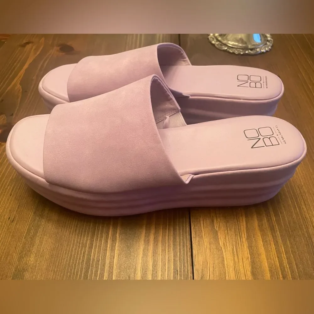 NOBO chunky faux suede slides size 10